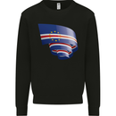 Curled Cape Verde Flag Verdean Day Football Kids Sweatshirt Jumper Black