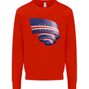 Curled Cape Verde Flag Verdean Day Football Kids Sweatshirt Jumper Bright Red