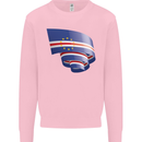 Curled Cape Verde Flag Verdean Day Football Kids Sweatshirt Jumper Light Pink