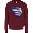 Curled Cape Verde Flag Verdean Day Football Kids Sweatshirt Jumper Maroon