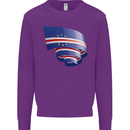 Curled Cape Verde Flag Verdean Day Football Kids Sweatshirt Jumper Purple
