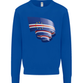 Curled Cape Verde Flag Verdean Day Football Kids Sweatshirt Jumper Royal Blue