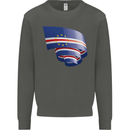 Curled Cape Verde Flag Verdean Day Football Kids Sweatshirt Jumper Storm Grey