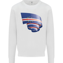 Curled Cape Verde Flag Verdean Day Football Kids Sweatshirt Jumper White