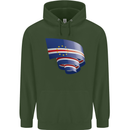 Curled Cape Verde Flag Verdean Day Football Mens 80% Cotton Hoodie Forest Green