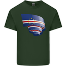 Curled Cape Verde Flag Verdean Day Football Mens Cotton T-Shirt Tee Top Forest Green