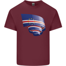 Curled Cape Verde Flag Verdean Day Football Mens Cotton T-Shirt Tee Top Maroon