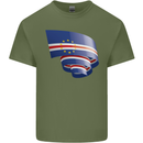 Curled Cape Verde Flag Verdean Day Football Mens Cotton T-Shirt Tee Top Military Green