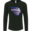 Curled Cape Verde Flag Verdean Day Football Mens Long Sleeve T-Shirt Black