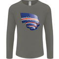Curled Cape Verde Flag Verdean Day Football Mens Long Sleeve T-Shirt Charcoal