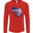 Curled Cape Verde Flag Verdean Day Football Mens Long Sleeve T-Shirt Red