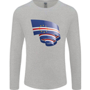 Curled Cape Verde Flag Verdean Day Football Mens Long Sleeve T-Shirt Sports Grey