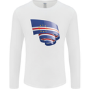 Curled Cape Verde Flag Verdean Day Football Mens Long Sleeve T-Shirt White