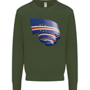Curled Cape Verde Flag Verdean Day Football Mens Sweatshirt Jumper Forest Green