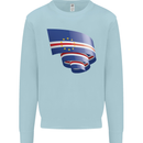 Curled Cape Verde Flag Verdean Day Football Mens Sweatshirt Jumper Light Blue