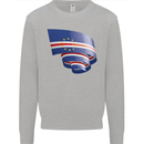 Curled Cape Verde Flag Verdean Day Football Mens Sweatshirt Jumper Sports Grey