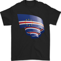 Curled Cape Verde Flag Verdean Day Football Mens T-Shirt 100% Cotton Black