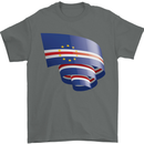 Curled Cape Verde Flag Verdean Day Football Mens T-Shirt 100% Cotton Charcoal
