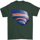 Curled Cape Verde Flag Verdean Day Football Mens T-Shirt 100% Cotton Forest Green