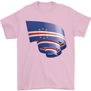 Curled Cape Verde Flag Verdean Day Football Mens T-Shirt 100% Cotton Light Pink