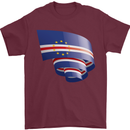 Curled Cape Verde Flag Verdean Day Football Mens T-Shirt 100% Cotton Maroon
