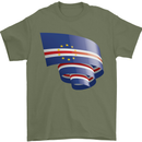 Curled Cape Verde Flag Verdean Day Football Mens T-Shirt 100% Cotton Military Green