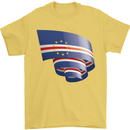 Curled Cape Verde Flag Verdean Day Football Mens T-Shirt 100% Cotton Yellow