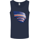 Curled Cape Verde Flag Verdean Day Football Mens Vest Tank Top Navy Blue