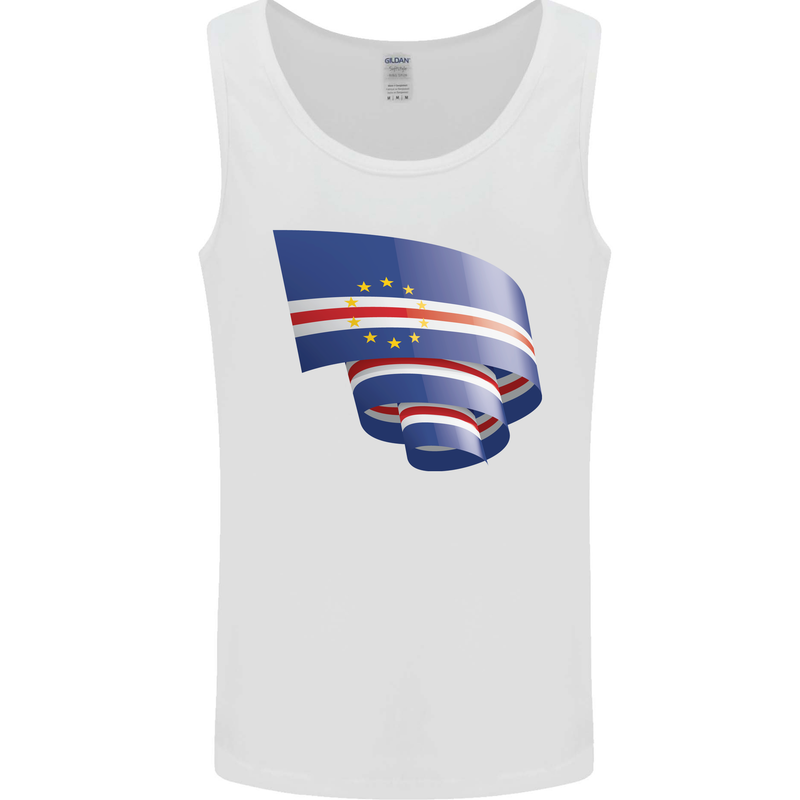 Curled Cape Verde Flag Verdean Day Football Mens Vest Tank Top White