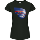 Curled Cape Verde Flag Verdean Day Football Womens Petite Cut T-Shirt Black