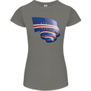 Curled Cape Verde Flag Verdean Day Football Womens Petite Cut T-Shirt Charcoal