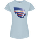 Curled Cape Verde Flag Verdean Day Football Womens Petite Cut T-Shirt Light Blue