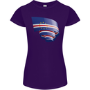 Curled Cape Verde Flag Verdean Day Football Womens Petite Cut T-Shirt Purple