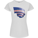 Curled Cape Verde Flag Verdean Day Football Womens Petite Cut T-Shirt White