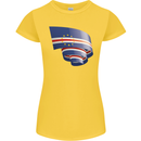 Curled Cape Verde Flag Verdean Day Football Womens Petite Cut T-Shirt Yellow