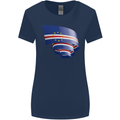 Curled Cape Verde Flag Verdean Day Football Womens Wider Cut T-Shirt Navy Blue