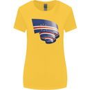 Curled Cape Verde Flag Verdean Day Football Womens Wider Cut T-Shirt Yellow