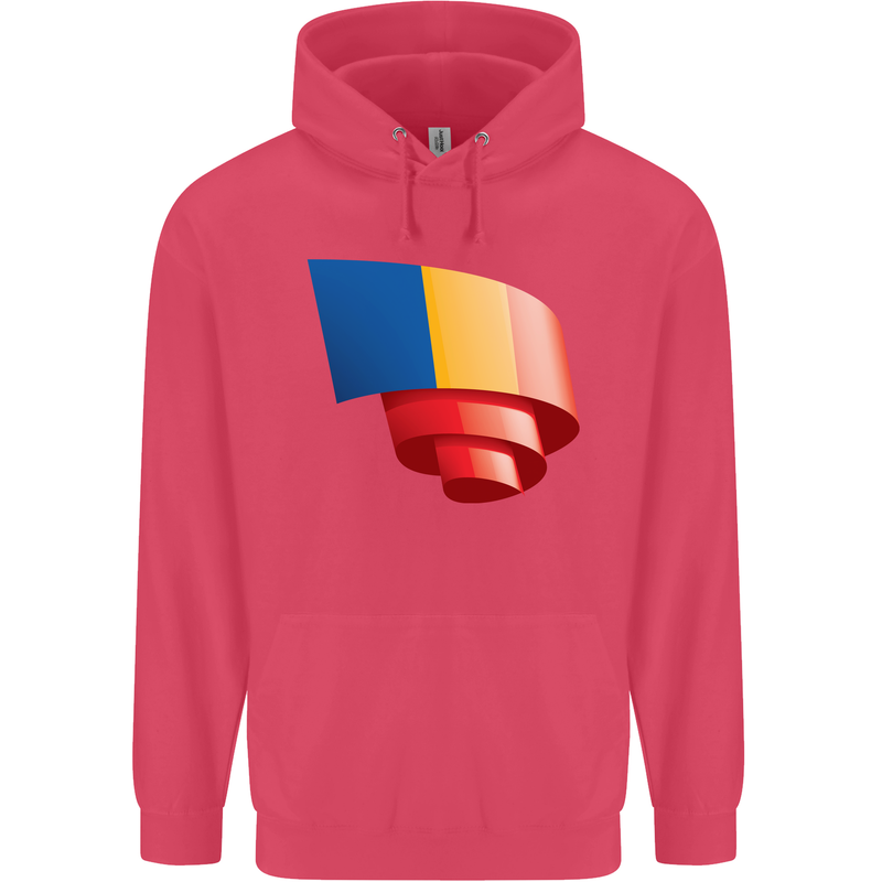 Curled Chad Flag Chadian Day Football Childrens Kids Hoodie Heliconia