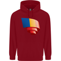 Curled Chad Flag Chadian Day Football Childrens Kids Hoodie Red