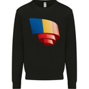 Curled Chad Flag Chadian Day Football Kids Sweatshirt Jumper Black