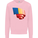 Curled Chad Flag Chadian Day Football Kids Sweatshirt Jumper Light Pink
