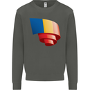 Curled Chad Flag Chadian Day Football Kids Sweatshirt Jumper Storm Grey