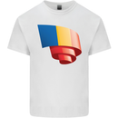 Curled Chad Flag Chadian Day Football Kids T-Shirt Childrens White