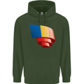 Curled Chad Flag Chadian Day Football Mens 80% Cotton Hoodie Forest Green