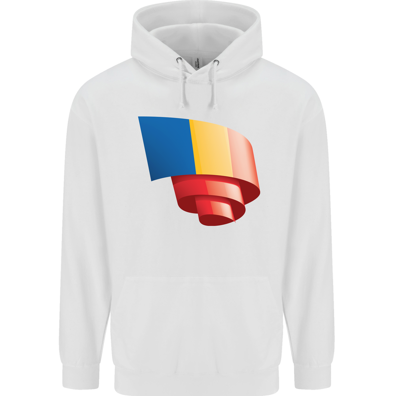 Curled Chad Flag Chadian Day Football Mens 80% Cotton Hoodie White