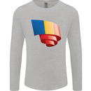 Curled Chad Flag Chadian Day Football Mens Long Sleeve T-Shirt Sports Grey