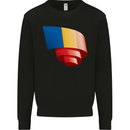 Curled Chad Flag Chadian Day Football Mens Sweatshirt Jumper Black