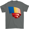 Curled Chad Flag Chadian Day Football Mens T-Shirt 100% Cotton Charcoal