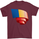 Curled Chad Flag Chadian Day Football Mens T-Shirt 100% Cotton Maroon