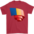 Curled Chad Flag Chadian Day Football Mens T-Shirt 100% Cotton Red